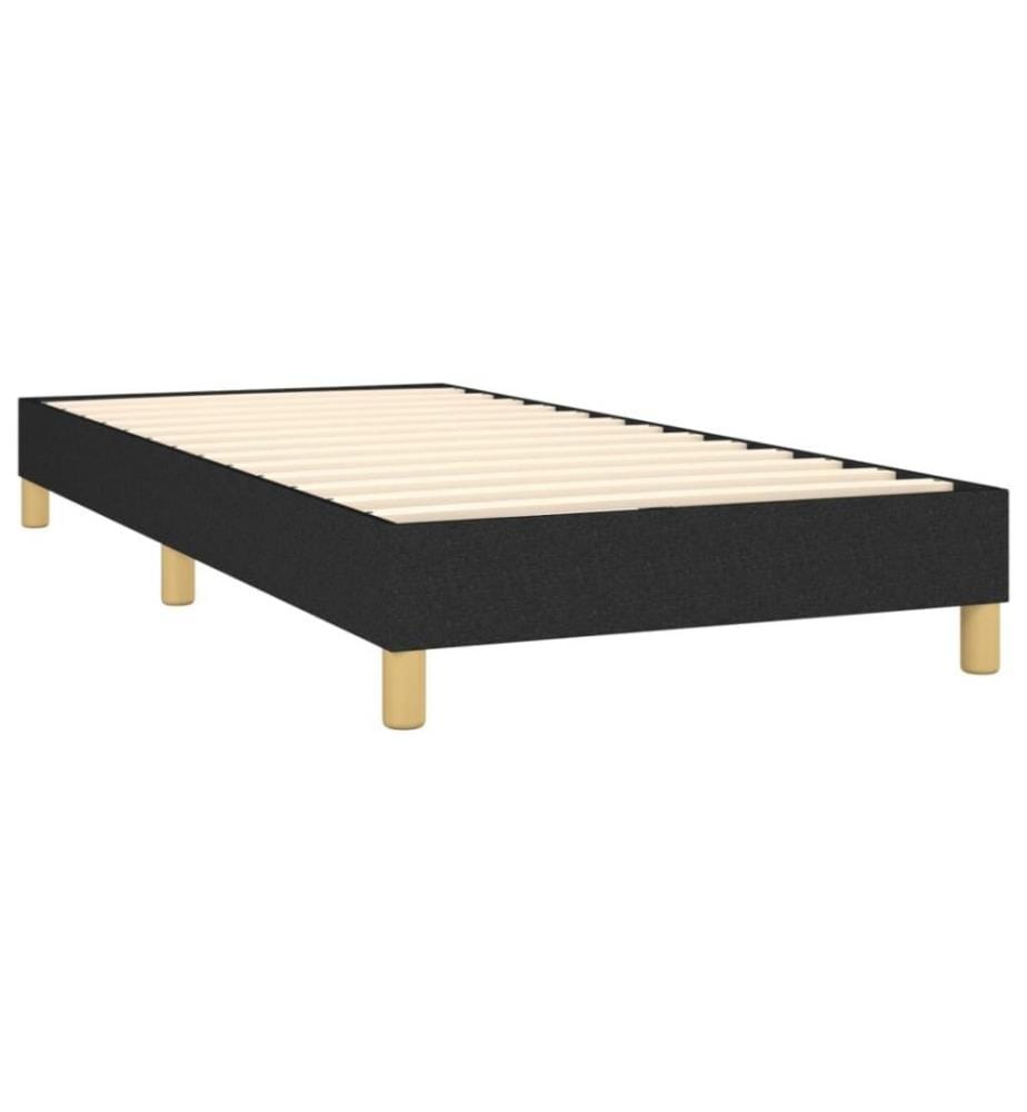 Sommier tapissier avec matelas et LED Noir 90x200 cm Tissu