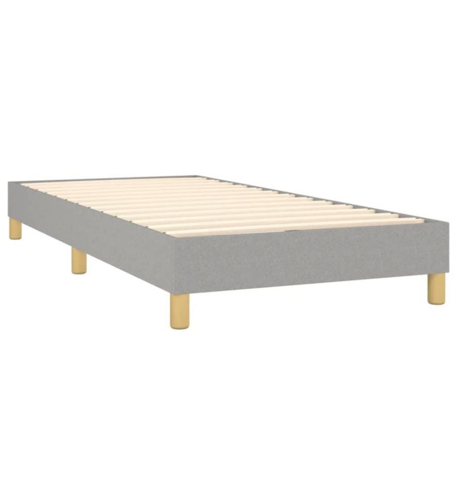 Sommier tapissier avec matelas et LED Gris clair 90x200cm Tissu