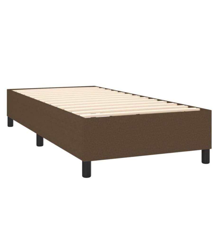 Boxspringbett mit Matratze & LED Dunkelbraun 100x200 cm Stoff