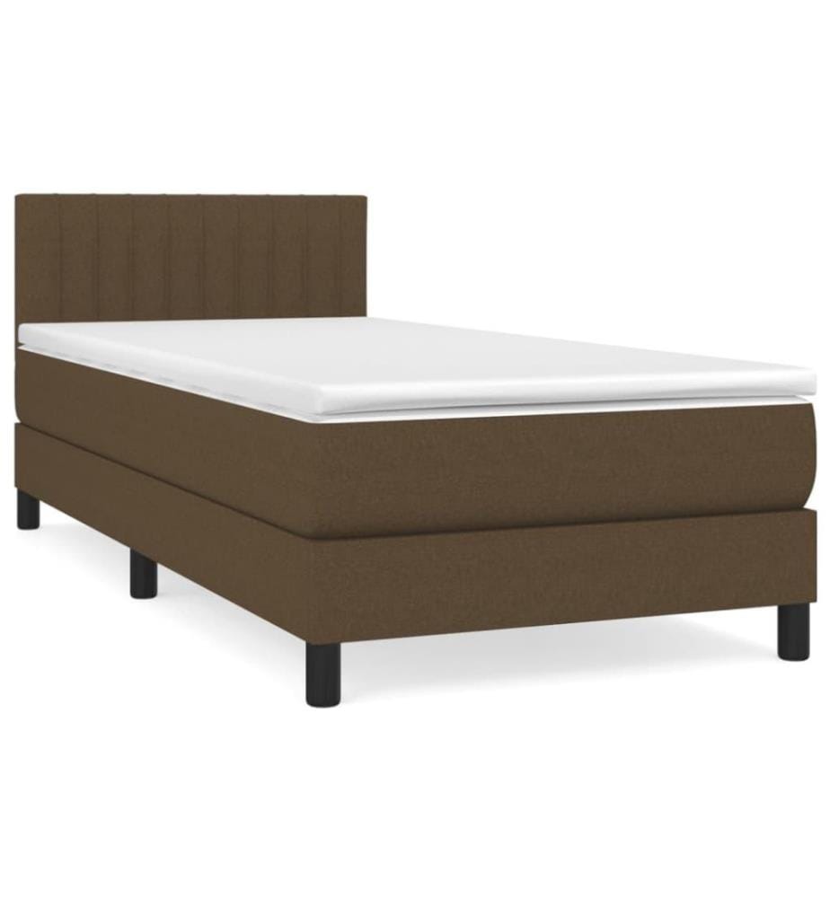Boxspringbett mit Matratze Dunkelbraun 100x200 cm Stoff