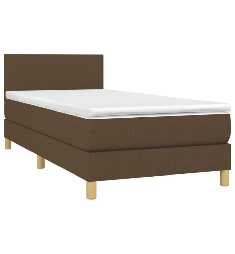 Boxspringbett mit Matratze Dunkelbraun 100x200 cm Stoff
