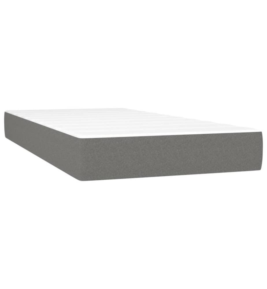 Boxspringbett mit Matratze Dunkelgrau 100x200 cm Stoff