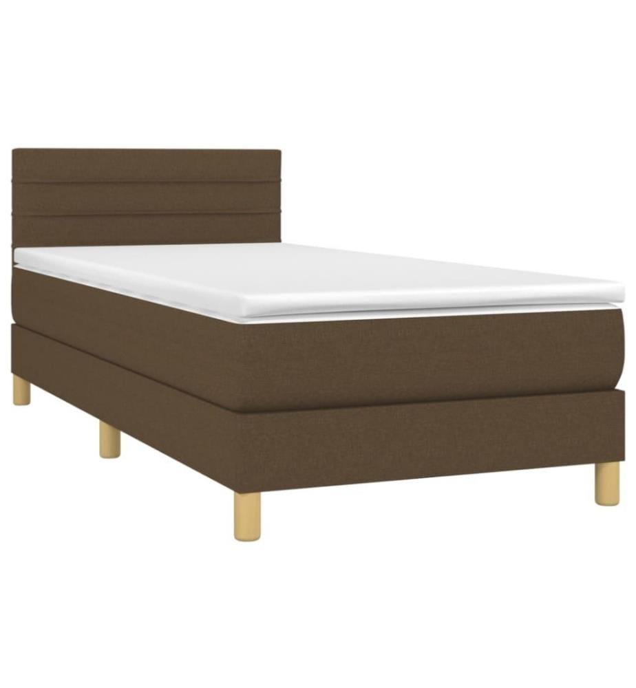 Boxspringbett mit Matratze Dunkelbraun 100x200 cm Stoff