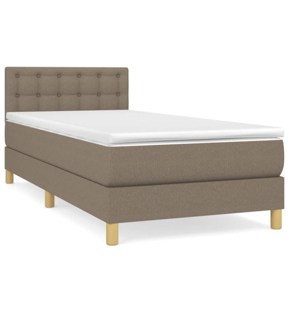 Boxspringbett mit Matratze Taupe 100x200 cm Stoff