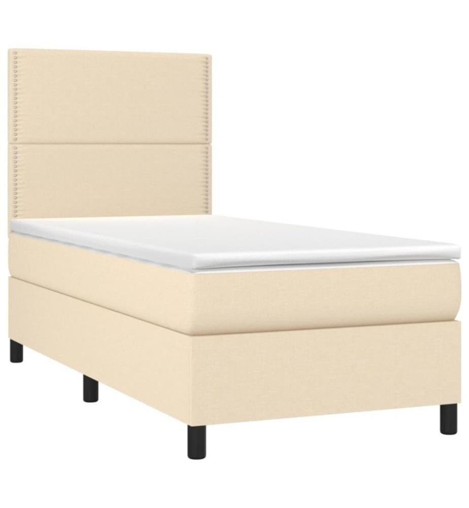 Boxspringbett mit Matratze Creme 100x200 cm Stoff