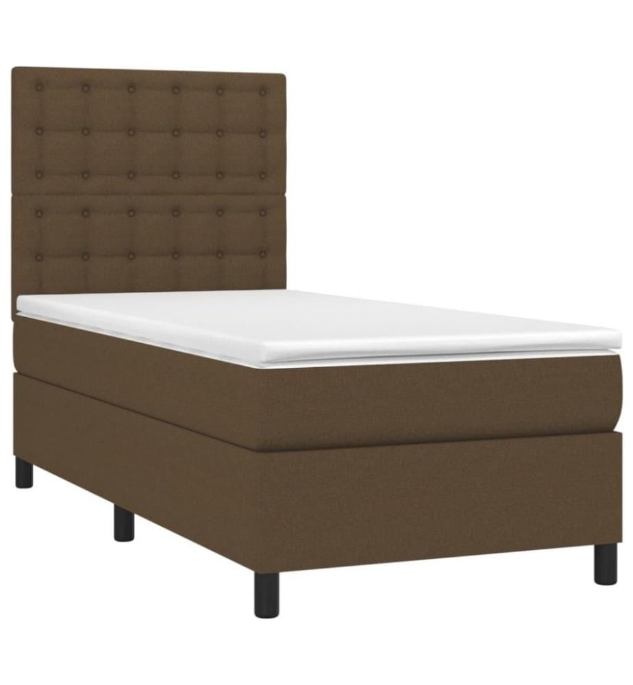 Boxspringbett mit Matratze Dunkelbraun 100x200 cm Stoff