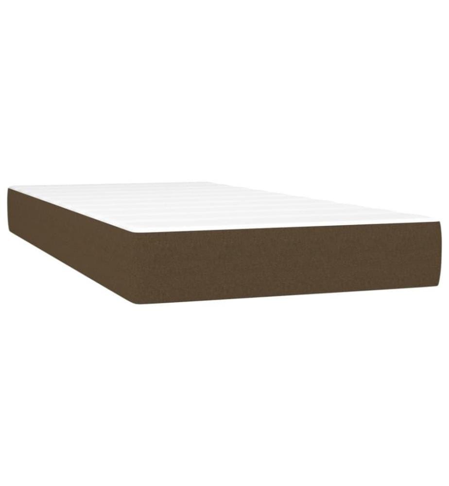 Boxspringbett mit Matratze Dunkelbraun 100x200 cm Stoff