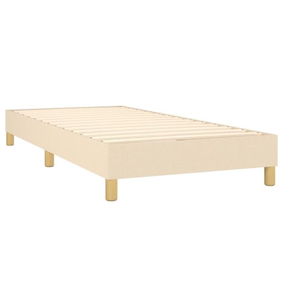 Lit à sommier tapissier avec matelas Crème 90x200 cm Tissu