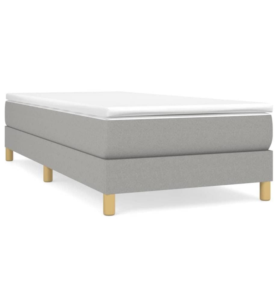 Lit à sommier tapissier avec matelas Gris clair 90x200 cm Tissu