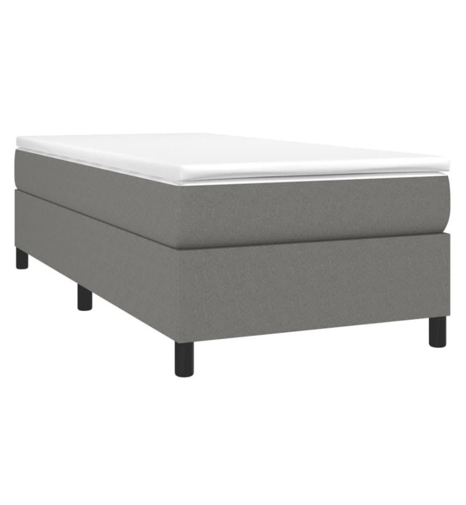 Boxspringbett mit Matratze Dunkelgrau 100x200 cm Stoff