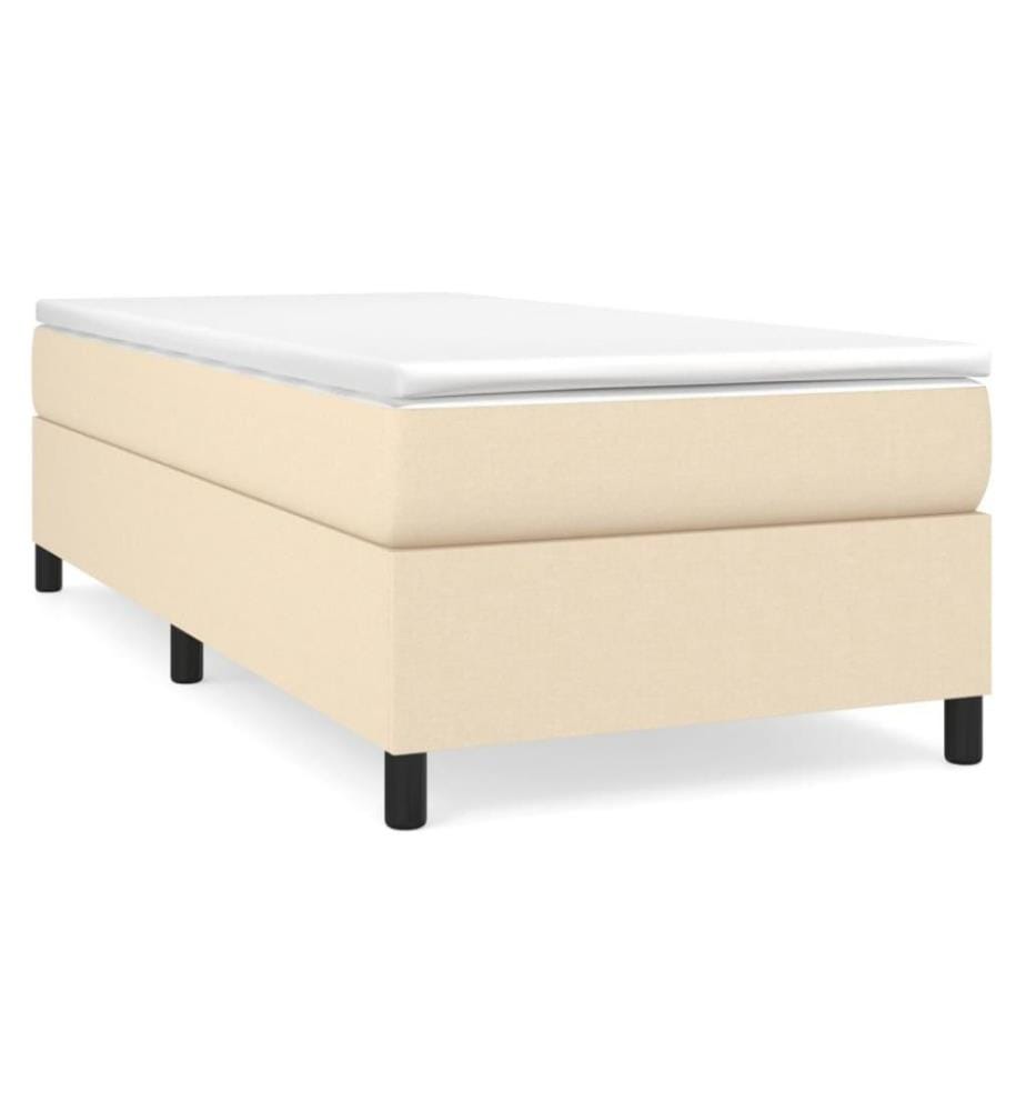 Lit à sommier tapissier avec matelas Crème 90x200 cm Tissu
