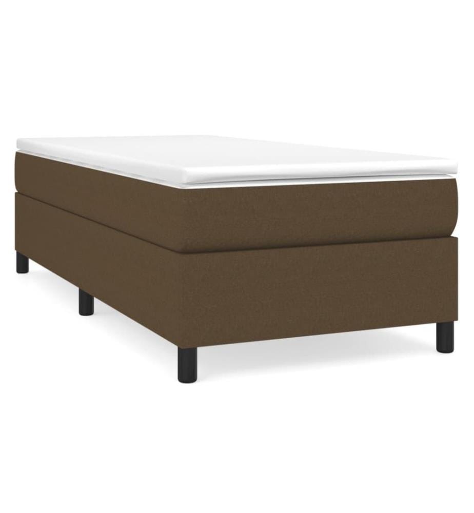 Lit à sommier tapissier avec matelas Marron foncé 90x200 cm