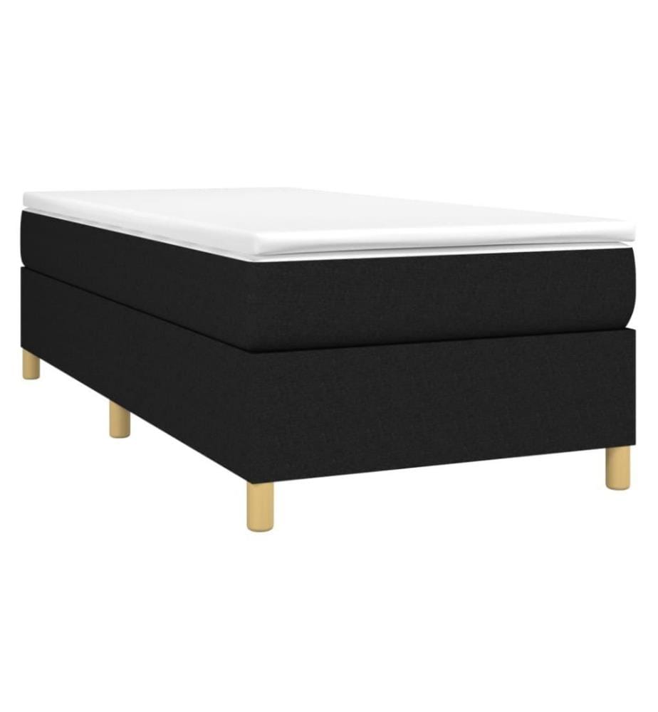 Lit à sommier tapissier avec matelas Noir 90x200 cm Tissu