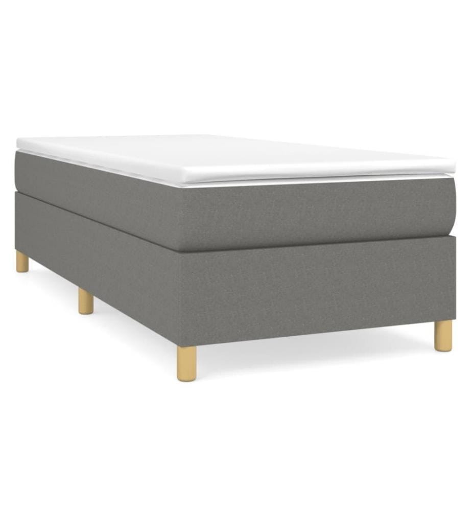 Boxspringbett mit Matratze Dunkelgrau 90x200 cm Stoff