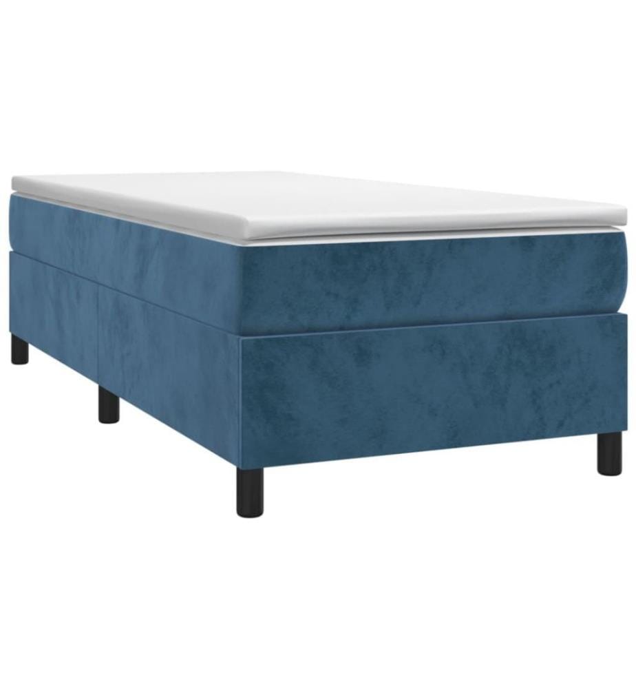 Boxspringbett mit Matratze Dunkelblau 100x200 cm Samt