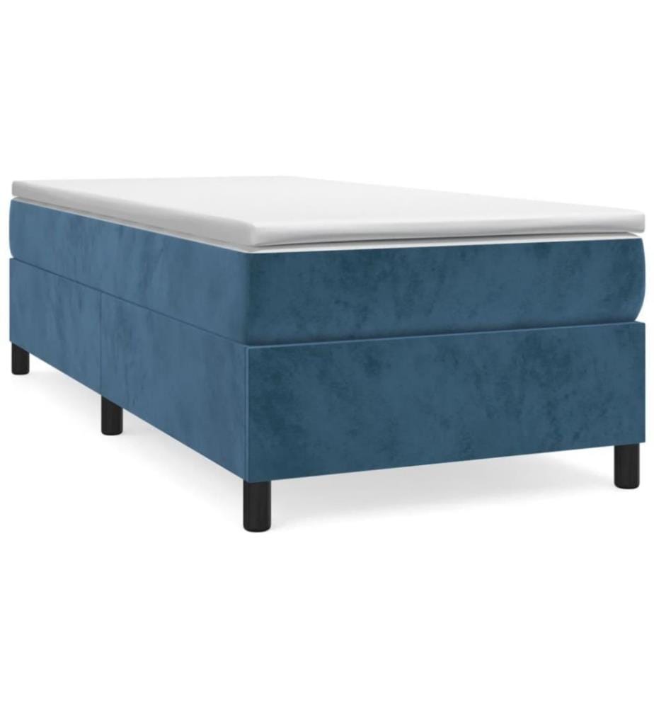 Lit à sommier tapissier avec matelas Bleu foncé 90x190 cm