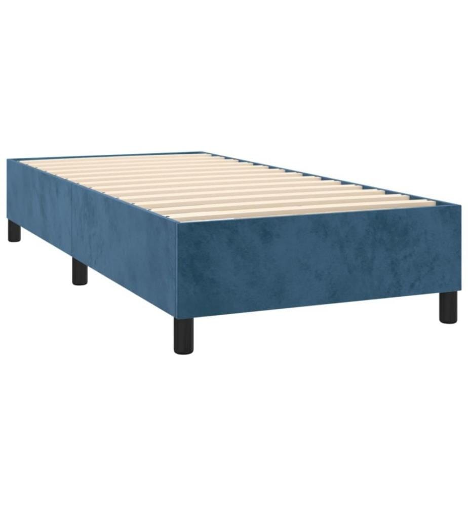 Lit à sommier tapissier avec matelas Bleu foncé 90x190 cm