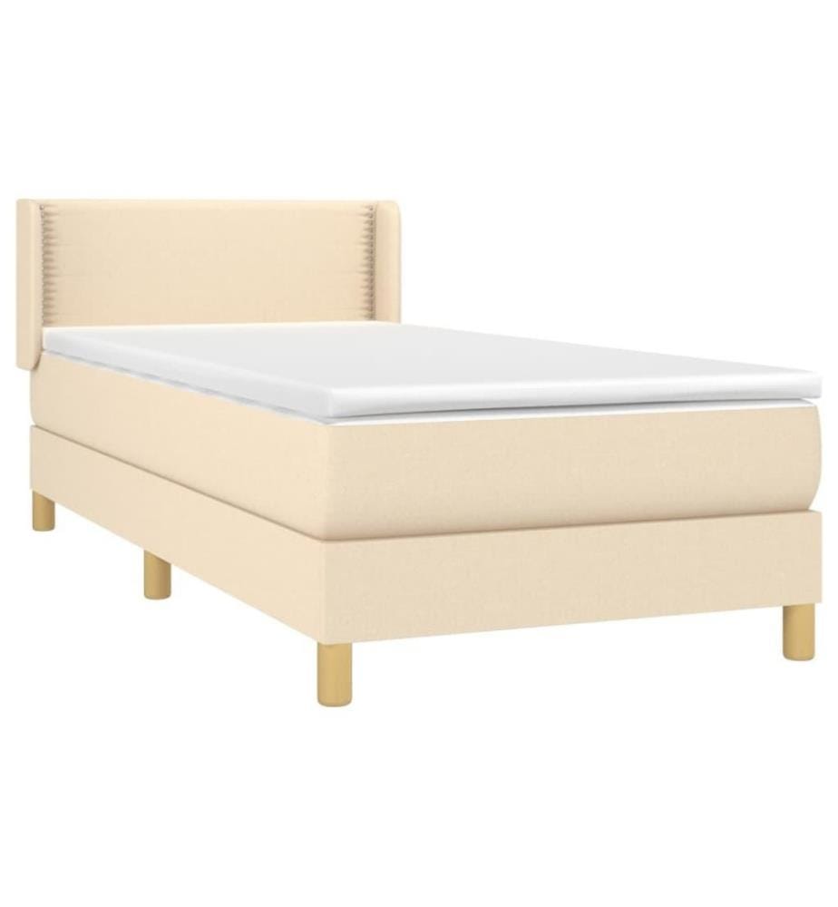 Boxspringbett mit Matratze Creme 100x200 cm Stoff