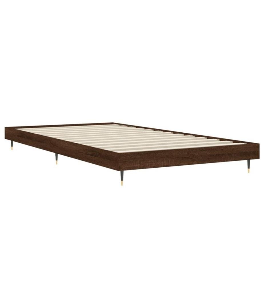 Cadre de lit chêne marron 90x200 cm bois d'ingénierie