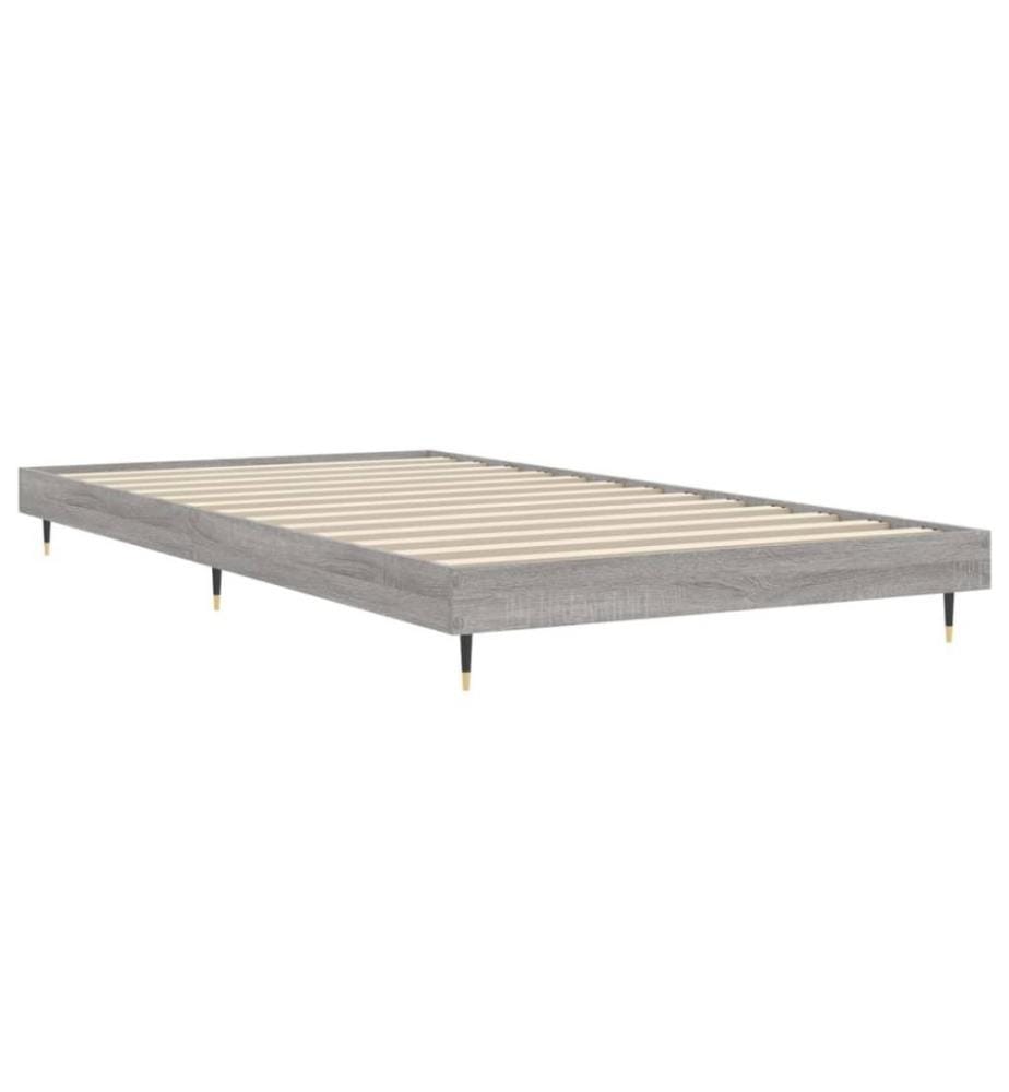 Bettgestell Grau Sonoma 100x200 cm Holzwerkstoff