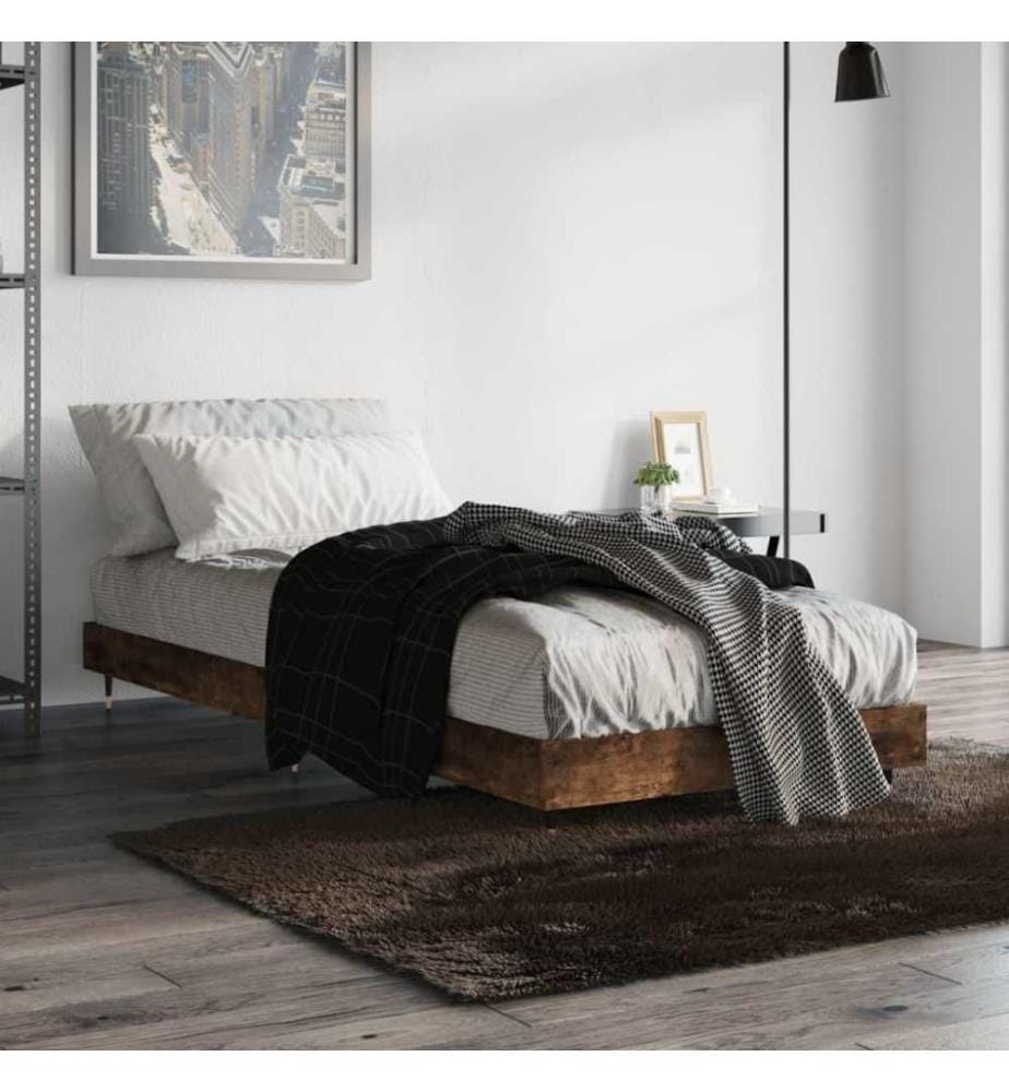Bettgestell Räuchereiche 75x190 cm Holzwerkstoff