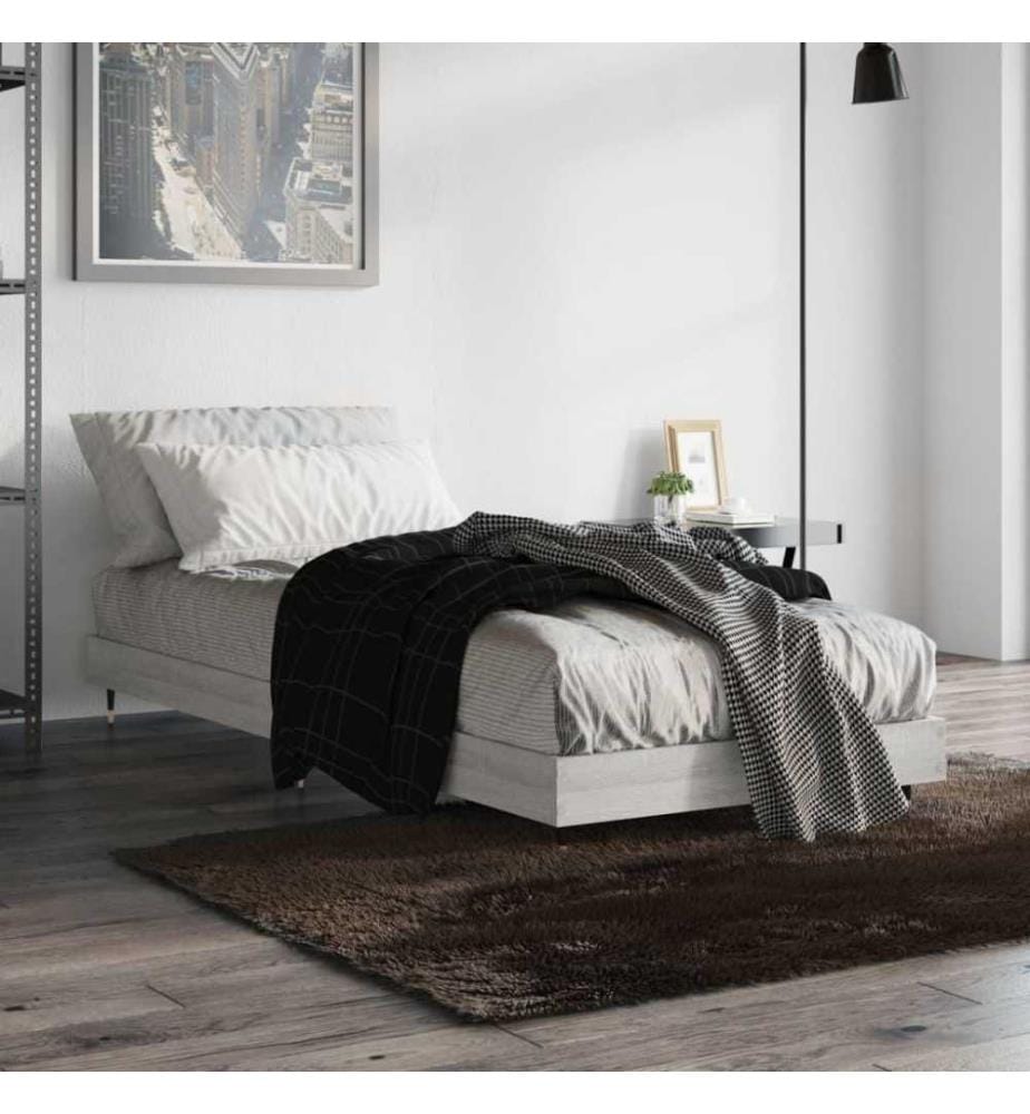 Bettgestell Grau Sonoma 75x190 cm Holzwerkstoff