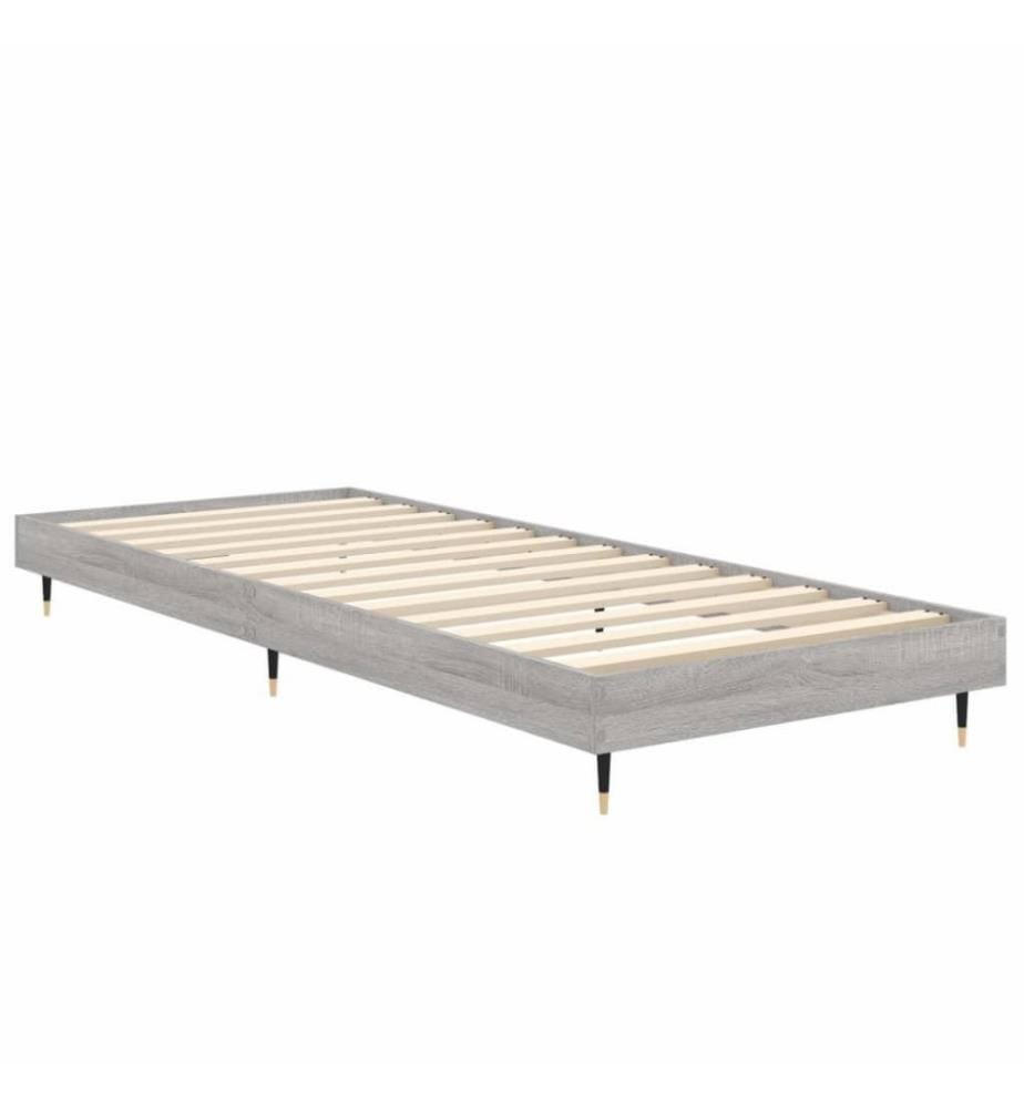 Bettgestell Grau Sonoma 75x190 cm Holzwerkstoff