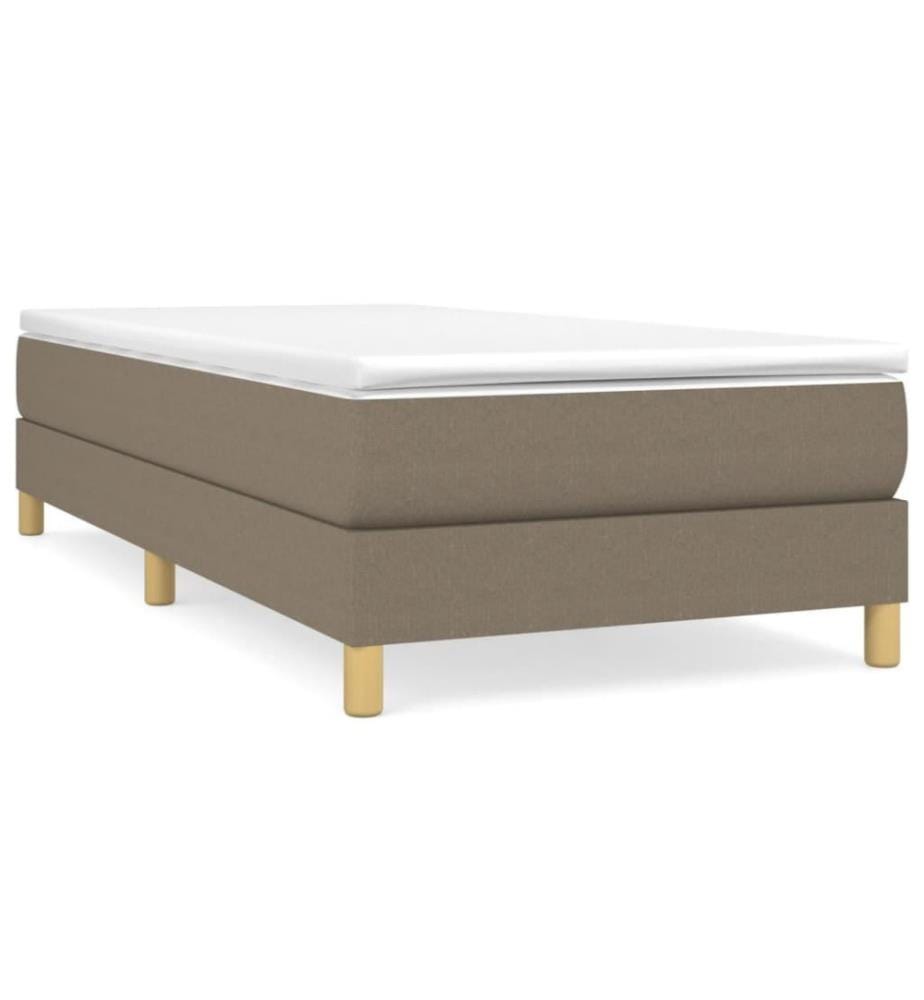 Lit à sommier tapissier avec matelas Taupe 90x190 cm Tissu