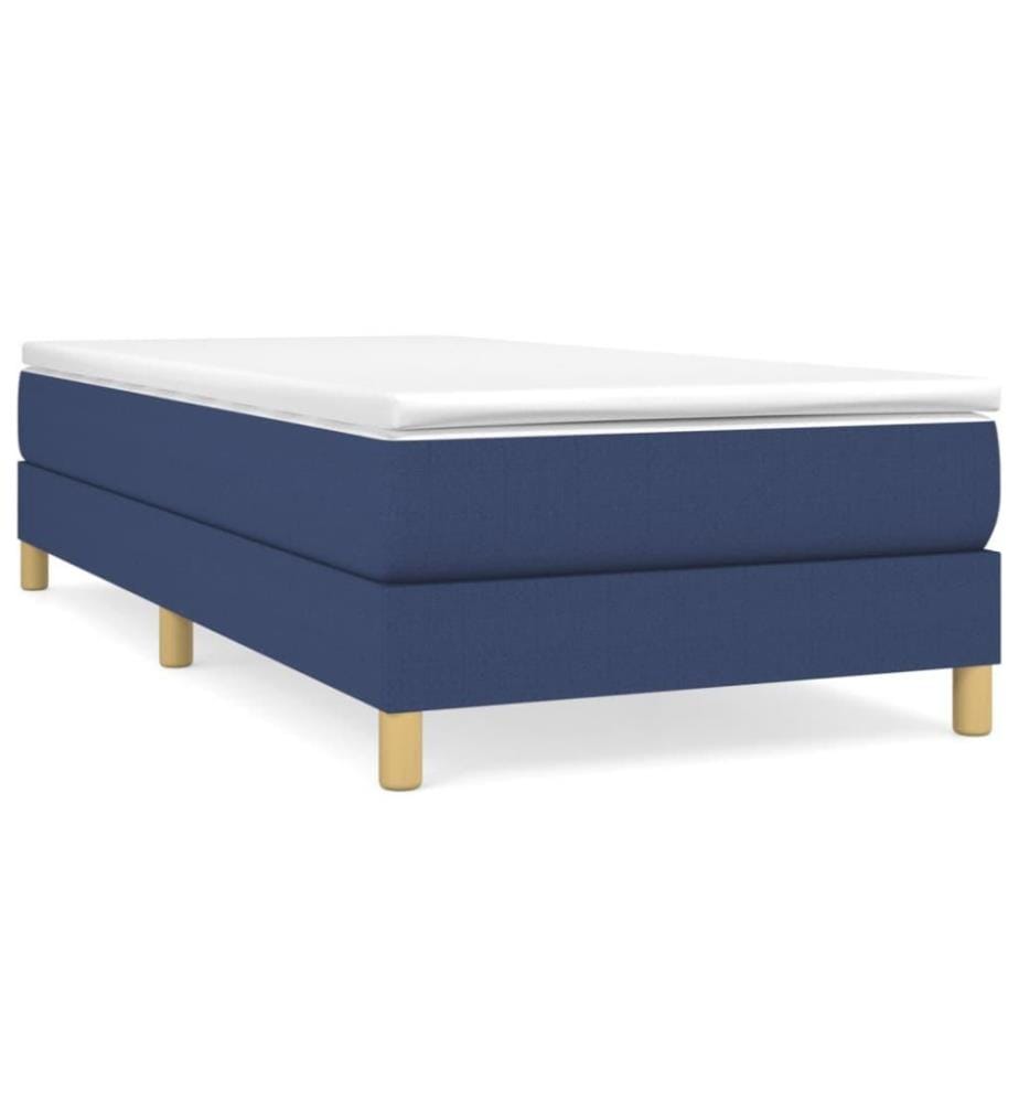 Lit à sommier tapissier avec matelas Bleu 90x190 cm Tissu