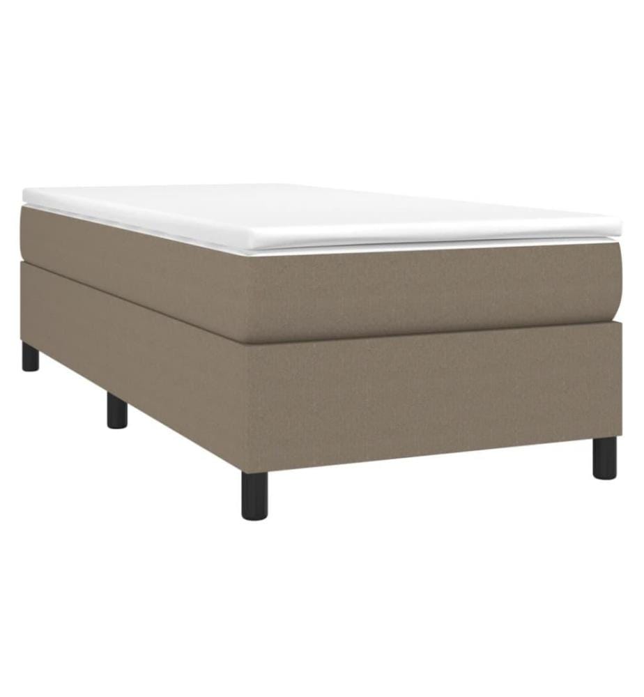 Lit à sommier tapissier avec matelas Taupe 90x190 cm Tissu