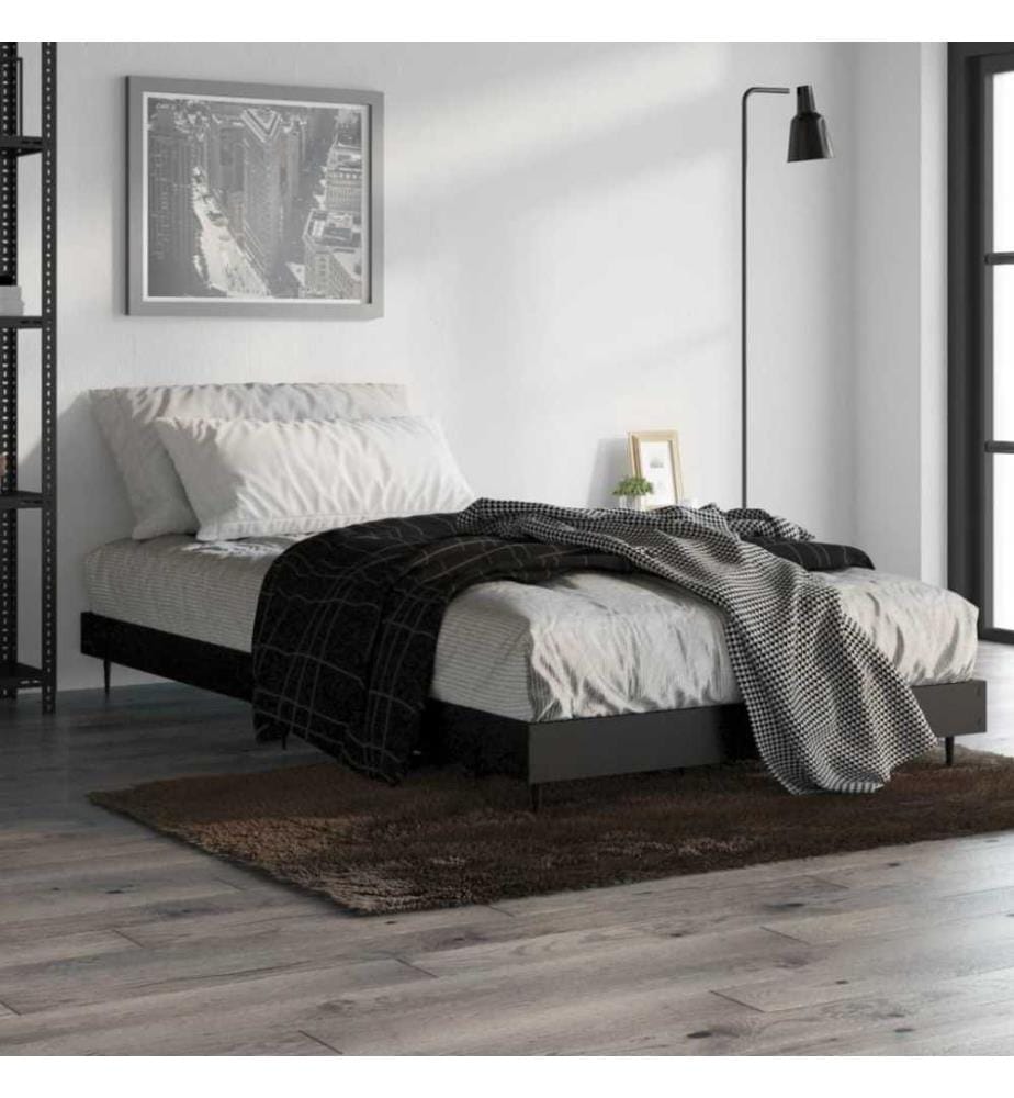 Bettgestell Schwarz 100x200 cm Holzwerkstoff