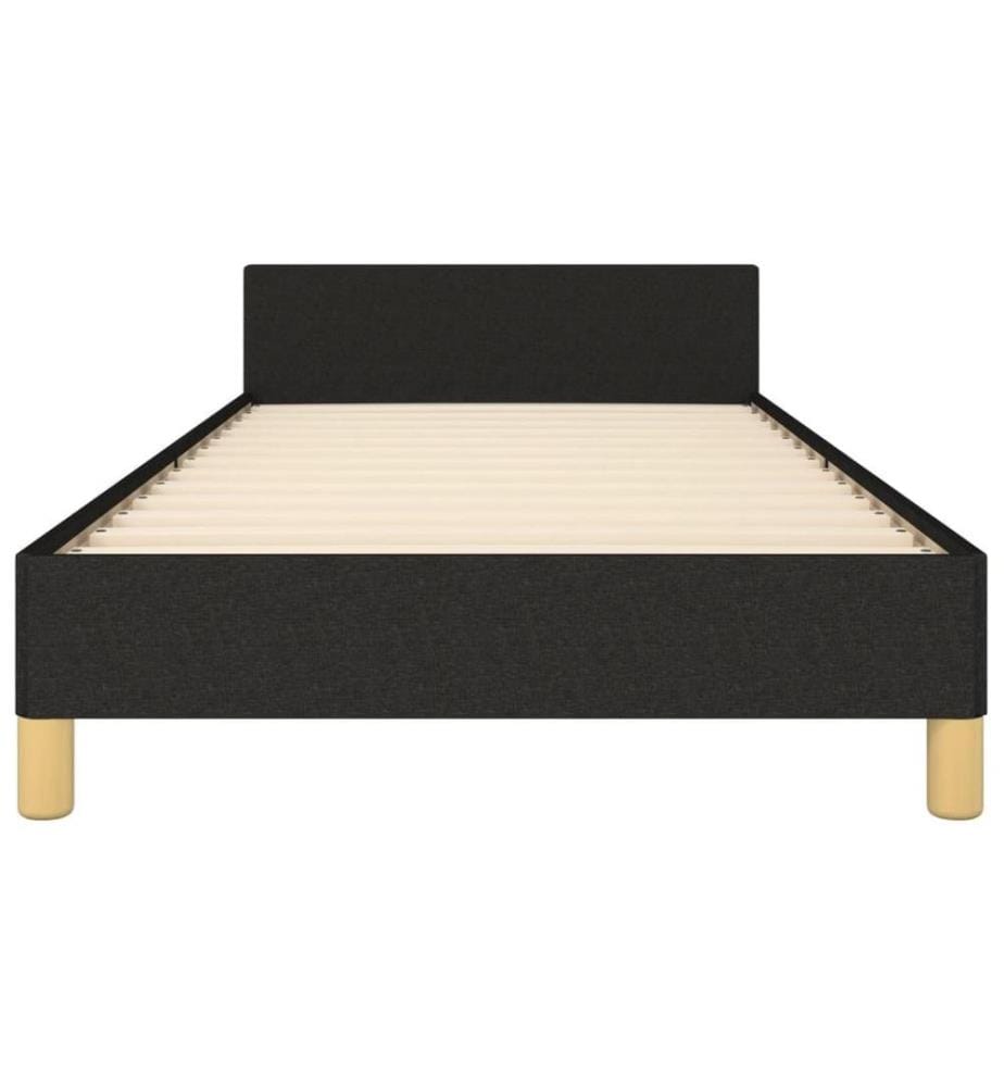 Cadre de lit avec tête de lit Noir 90x190 cm Tissu
