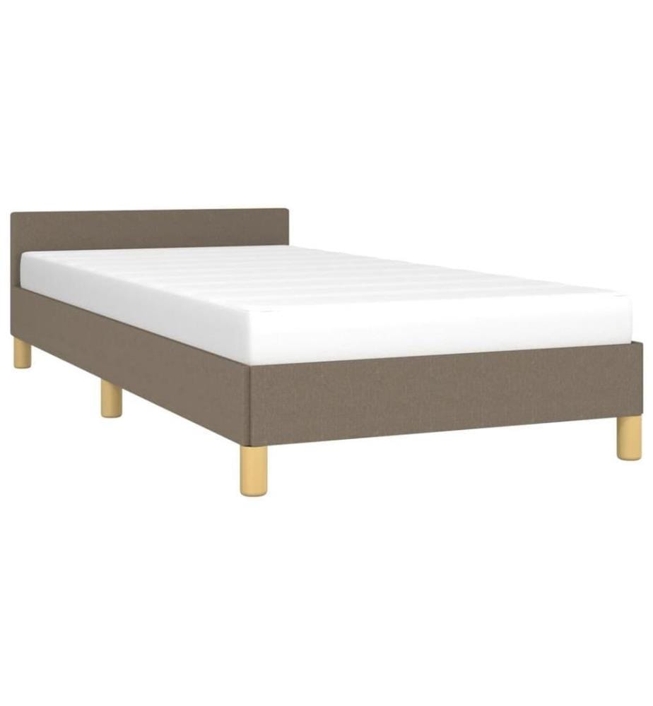 Bettgestell mit Kopfteil Taupe 100x200 cm Stoff