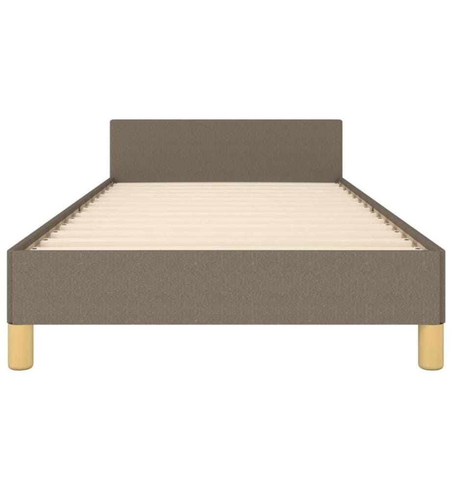 Bettgestell mit Kopfteil Taupe 100x200 cm Stoff