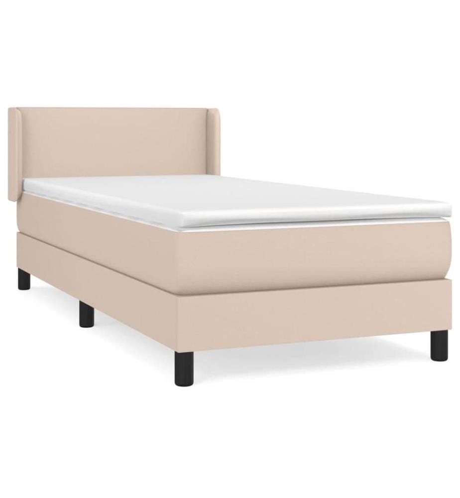 Boxspringbett Matratze Cappuccino-Braun 100x200cm Kunstleder