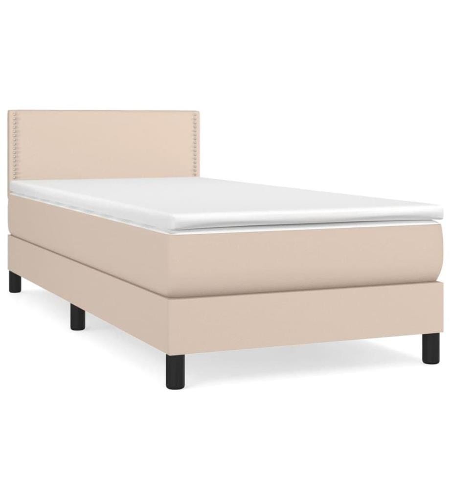 Boxspringbett Matratze Cappuccino-Braun 100x200cm Kunstleder