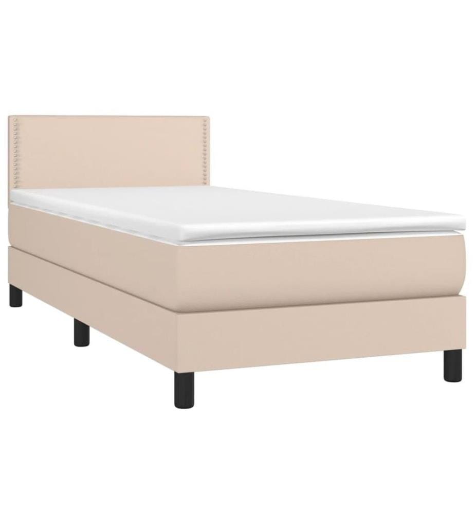 Boxspringbett Matratze Cappuccino-Braun 100x200cm Kunstleder