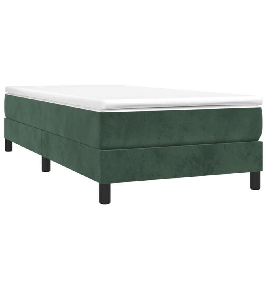 Lit à sommier tapissier avec matelas Vert foncé 90x190 cm