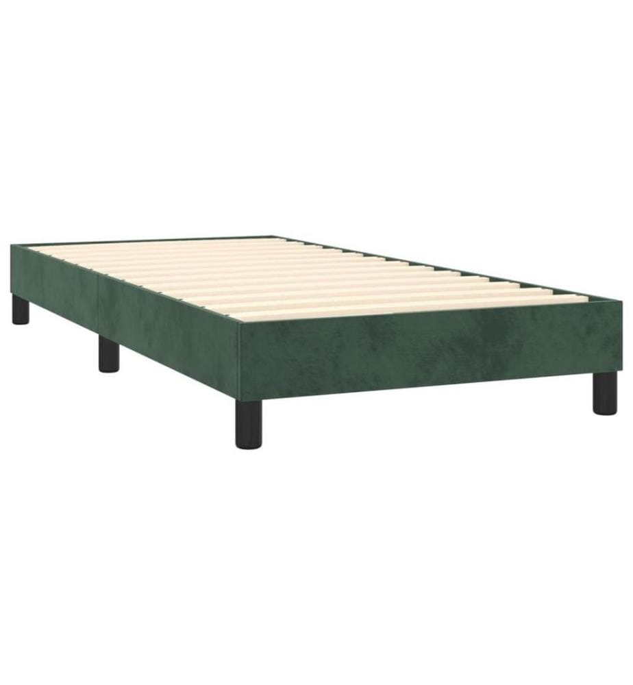 Lit à sommier tapissier avec matelas Vert foncé 90x190 cm