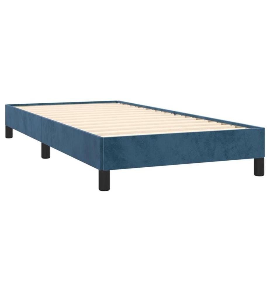 Lit à sommier tapissier avec matelas Bleu foncé 90x200 cm