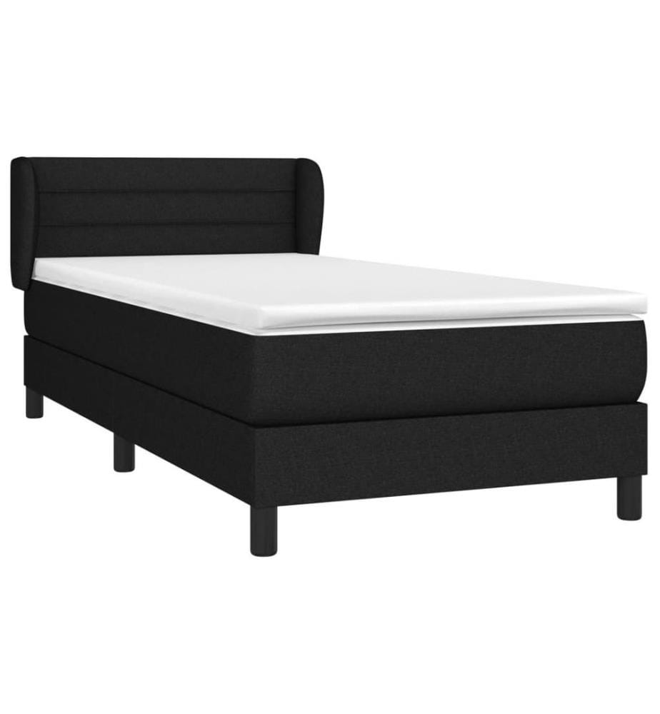 Boxspringbett mit Matratze Schwarz 100x200 cm Stoff