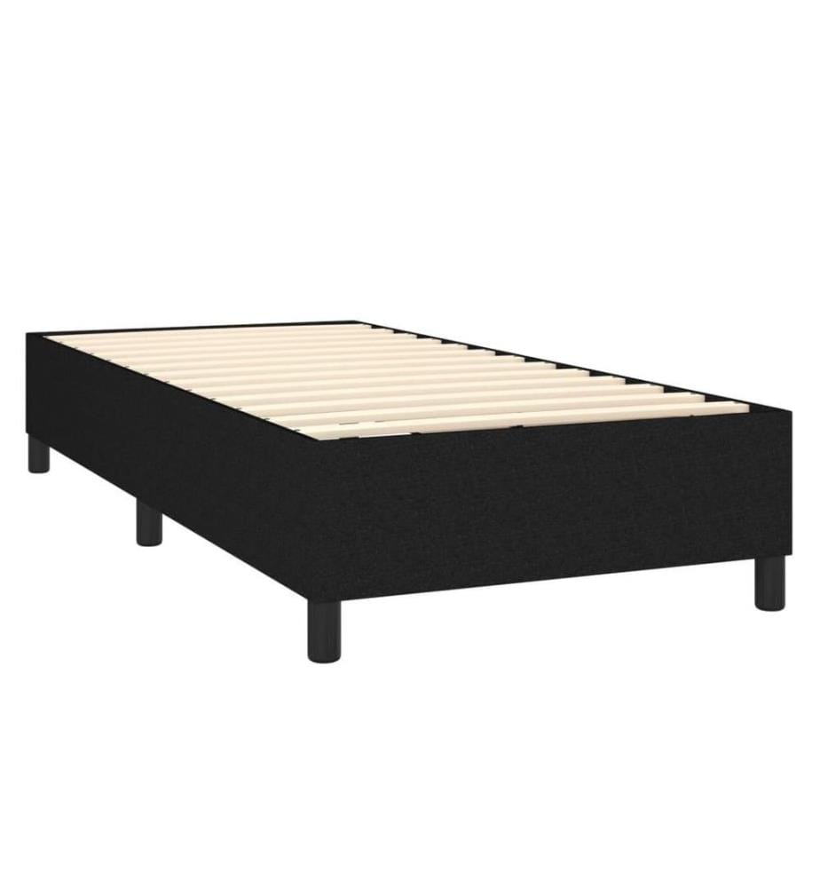 Lit à sommier tapissier avec matelas Noir 90x190 cm Tissu