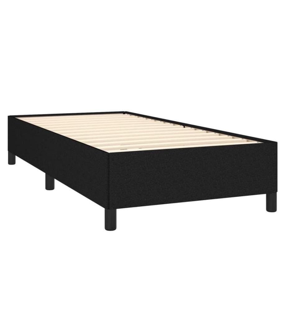 Lit à sommier tapissier avec matelas Noir 90x200 cm Tissu