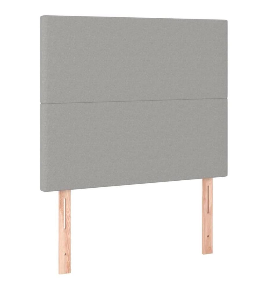 Boxspringbett mit Matratze Hellgrau 90x200 cm Stoff