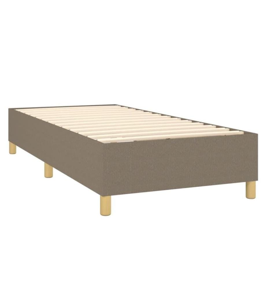 Lit à sommier tapissier avec matelas Taupe 90x200 cm Tissu