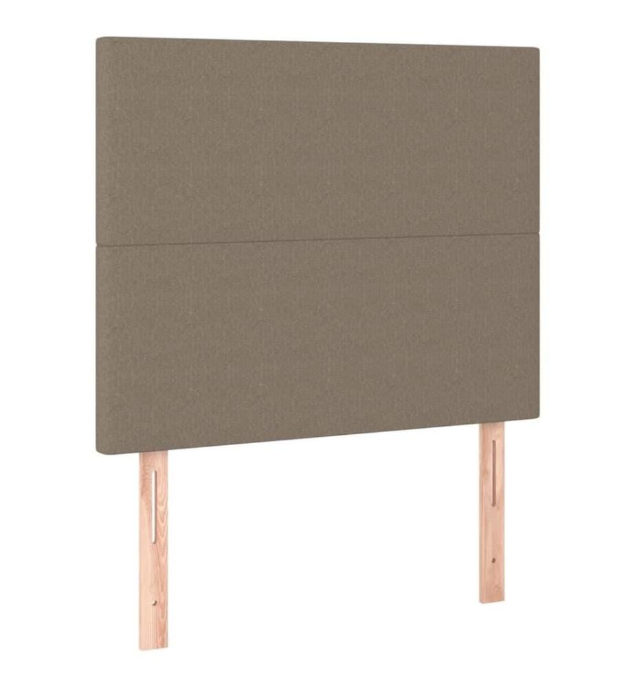 Lit à sommier tapissier avec matelas Taupe 90x200 cm Tissu
