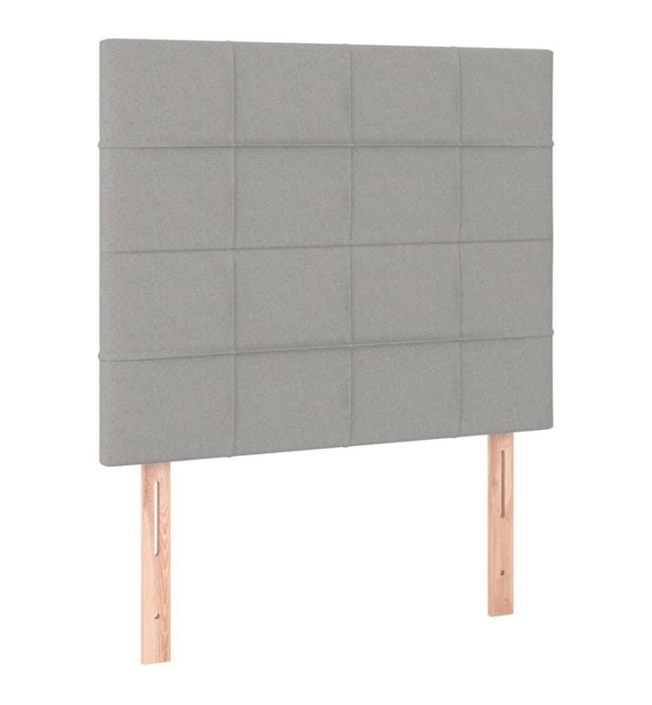 Boxspringbett mit Matratze Hellgrau 100x200 cm Stoff