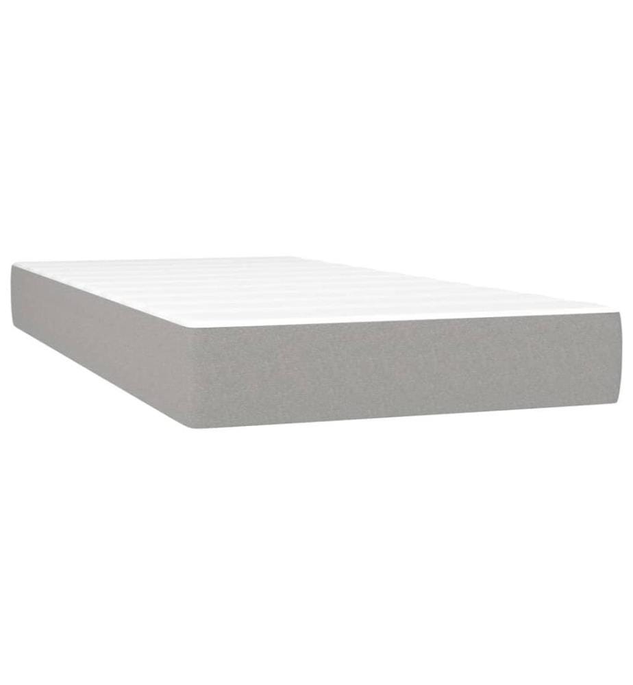 Boxspringbett mit Matratze Hellgrau 80x200 cm Stoff