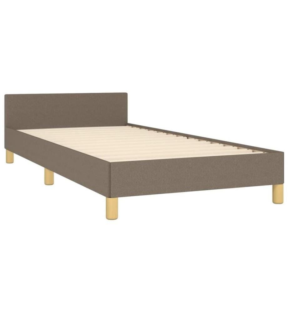Cadre de lit avec tête de lit Taupe 90x190 cm Tissu