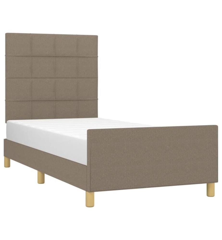 Bettgestell mit Kopfteil Taupe 80x200 cm Stoff